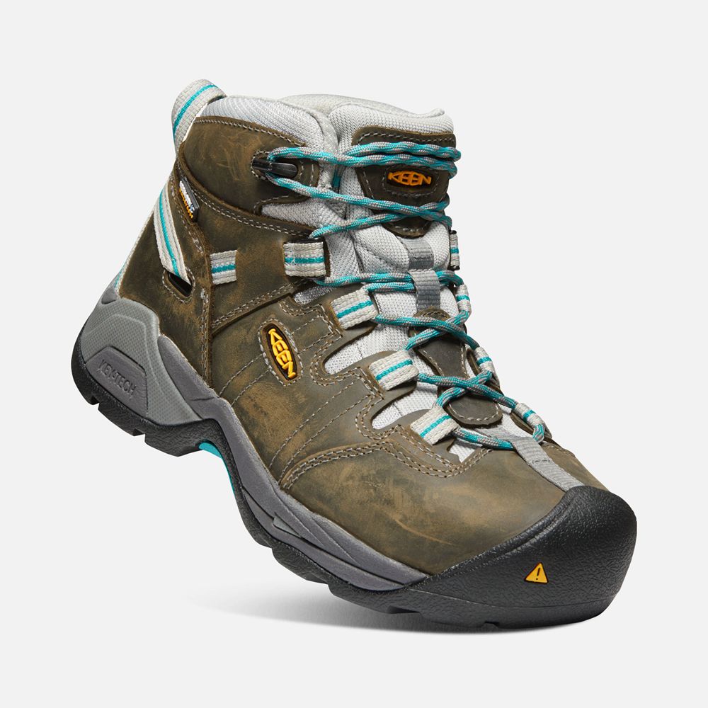 Botas de Trabajo Keen Mexico Negros Marrom - Mujer Detroit Xt Waterproof (Steel Toe) - YZ1526734